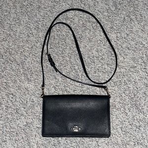 Coach Black Anna Foldover Crossbody Purse
